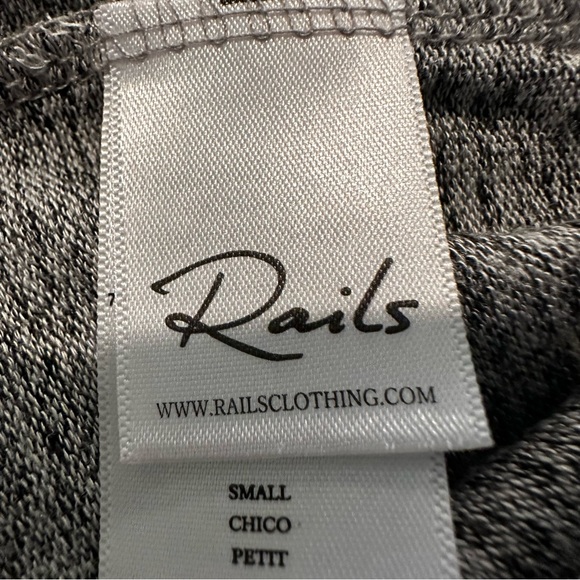 Rails Leigh Oversized Dropped Shoulder Top Sweater Women's Small Gray Velvet Tie - Picture 8 of 11